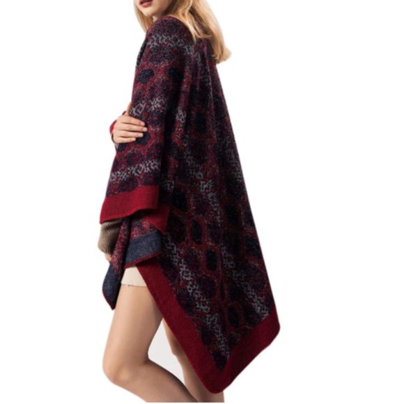 NWT Stunning Fall Colors Asymmetrical Poncho - Picture 3 of 5